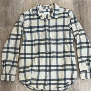 Thread and Supply, Cream and Gray Plaid Shacket